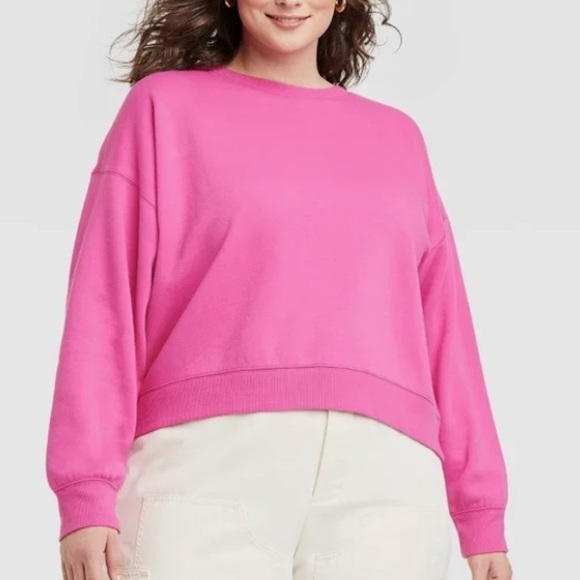 NWOT Universal Thread Pink Fleece Sweatshirt in size XL - Picture 3 of 10